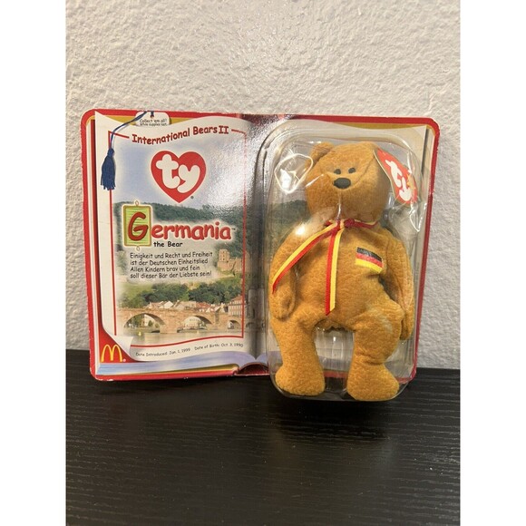 Germania The Bear Teenie Beanie Baby- Rare Ty Beanie- Retired